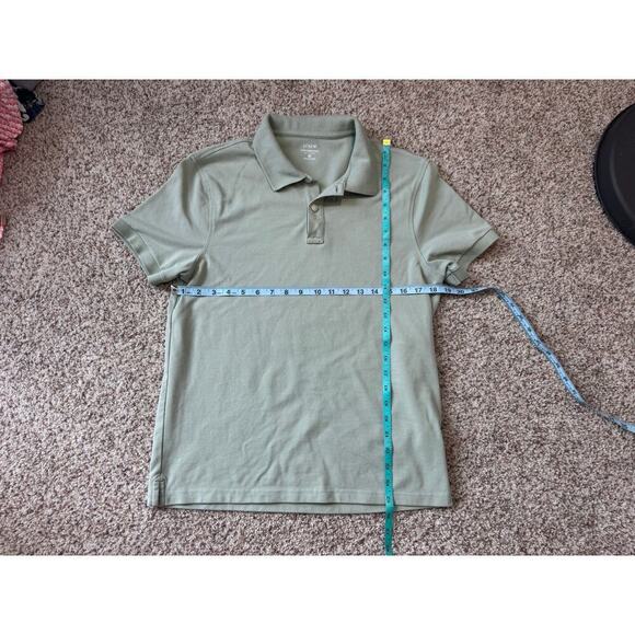 J. CREW Flex Pique Polo Short Sleeve shirt, size Medium, untucked; Light Green - Picture 4 of 6